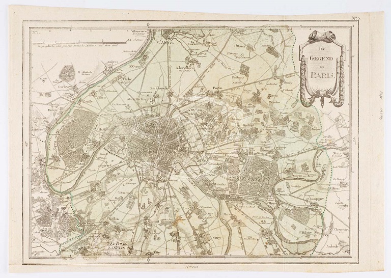 Karte der Stadt Paris und Umgebung - Anonymer Stich, um 1803, Beethoven-Haus Bonn, B 2913 Karte der Stadt Paris und Umgebung - Anonymer Stich, um 1803, Beethoven-Haus Bonn, B 2913